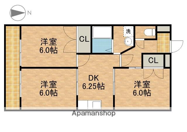 サンレイク和泉(3DK/6階)の間取り写真