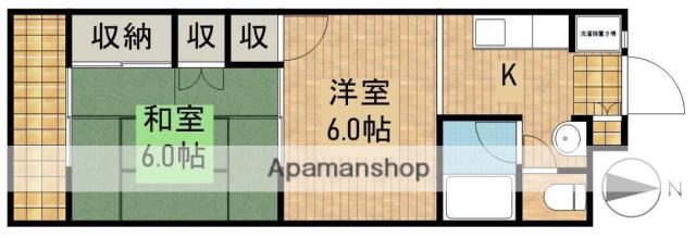 ベルハウス(1DK/4階)の間取り写真