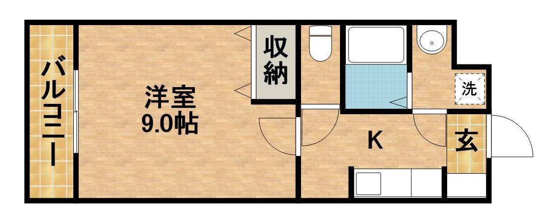 R-ESTATE(1K/2階)の間取り写真