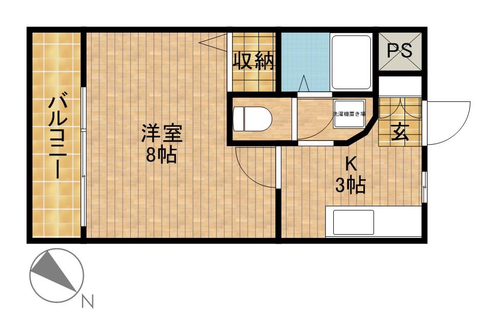 T.SQUARE(1K/2階)の間取り写真