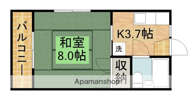桂コーポ(1K/2階)の間取り写真