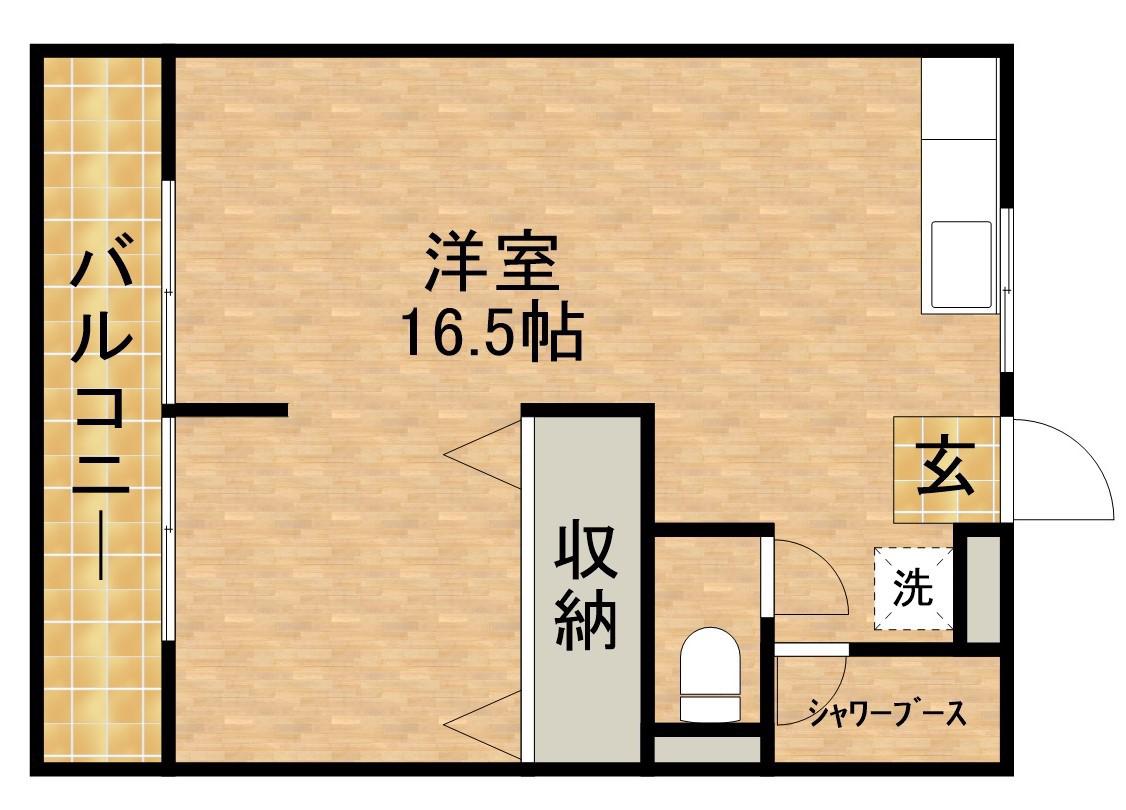 コーポ宏東A(ワンルーム/1階)の間取り写真