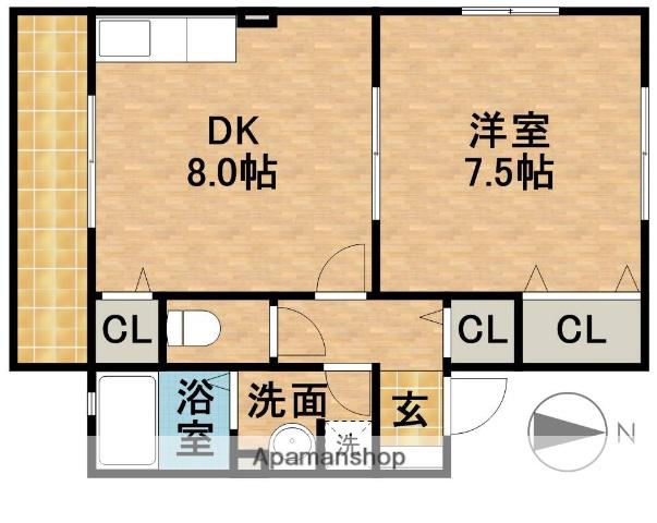 シェ・モア志都呂A(1LDK/2階)の間取り写真