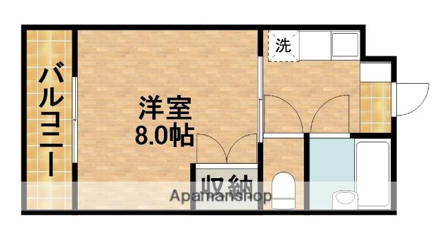 サンテラス初生(1DK/3階)の間取り写真