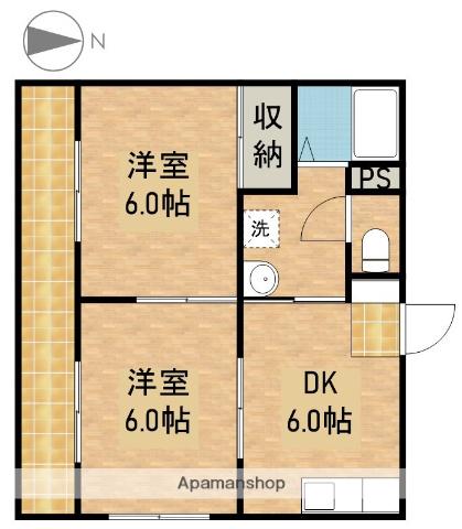 メゾン エクセル Ⅱ(2DK/3階)の間取り写真