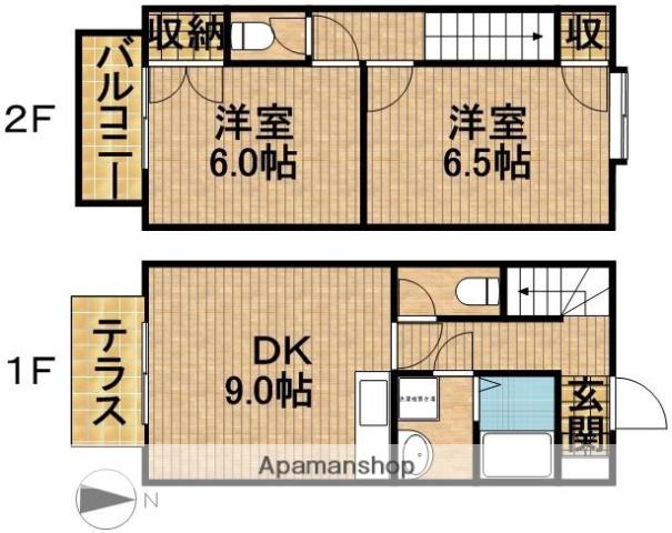 ライトキャッスルⅢ(2DK)の間取り写真