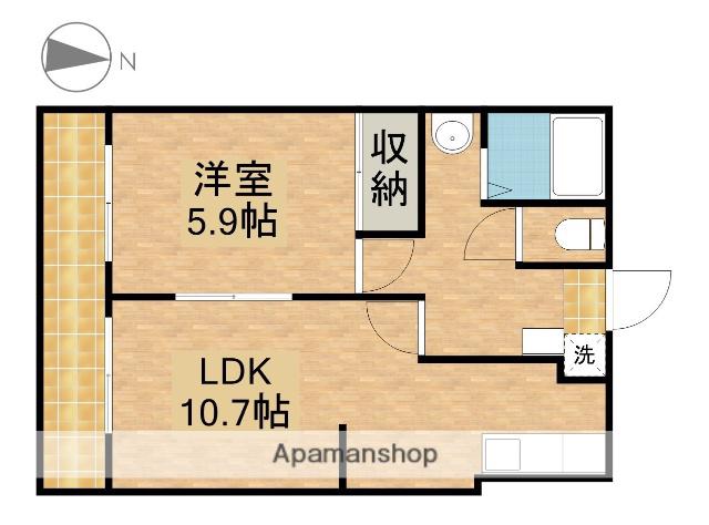 マルサンハイツ(1LDK/1階)の間取り写真