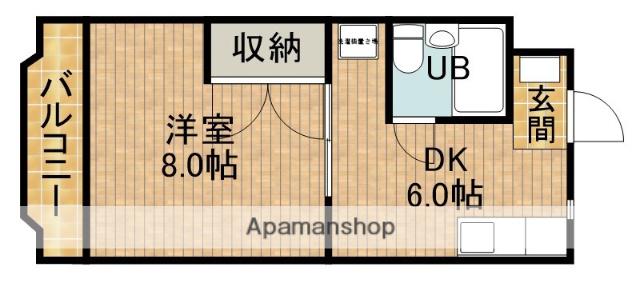 栄マンション(1DK/1階)の間取り写真