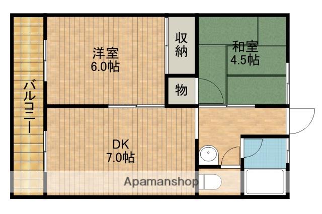 シティハイムワタナベ(2DK/2階)の間取り写真