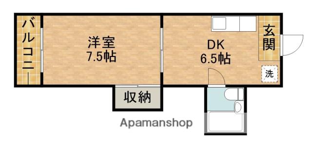 グリーンハイツオオバ(1DK/1階)の間取り写真