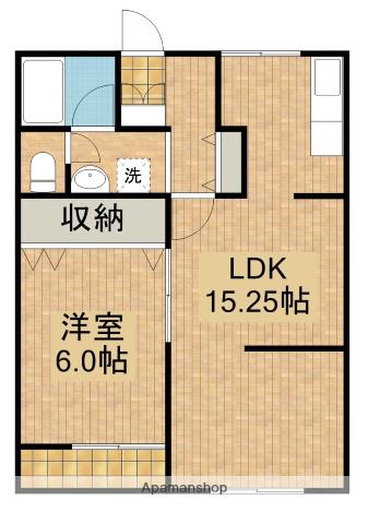マンションペガサス(1LDK/3階)の間取り写真