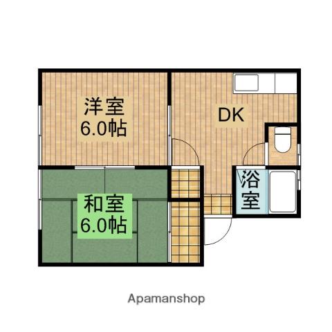 ハイツカトレア(2DK/2階)の間取り写真