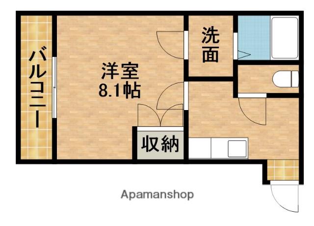 クレフラスト浜松医大前(1K/2階)の間取り写真