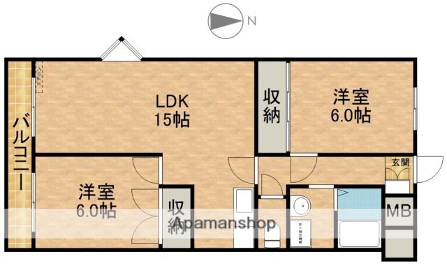 グリーンバレー和合(2LDK/2階)の間取り写真