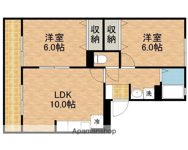 サンセール(2LDK/1階)の間取り写真