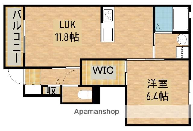 松並木B(1LDK/1階)の間取り写真