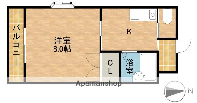 ビアンヌール四ツ池公園(1K/3階)の間取り写真