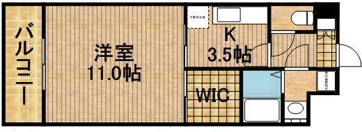 TーAROMAⅡ(1K/5階)の間取り写真