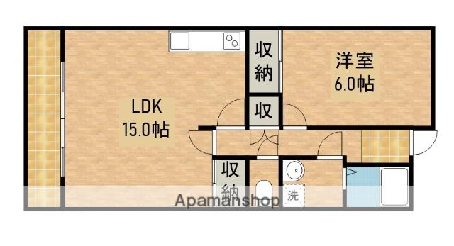 マンションアピカ(1LDK/3階)の間取り写真