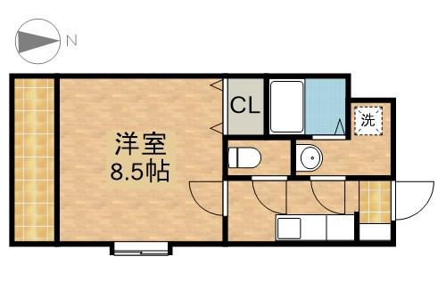 インフィニート(1K/3階)の間取り写真