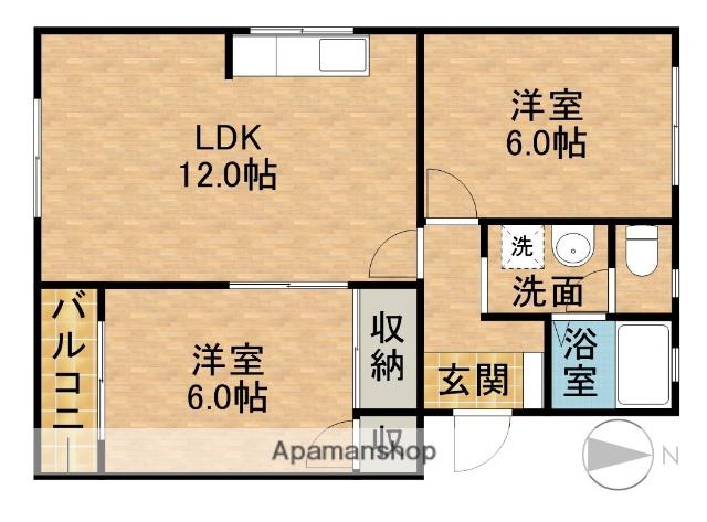 ユートピア四季(2LDK/2階)の間取り写真