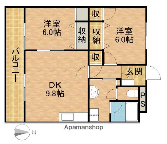 VPマンションⅢ(2DK/2階)の間取り写真