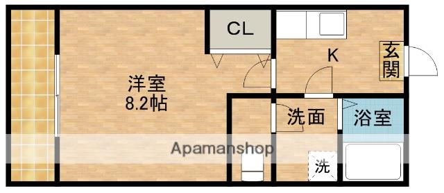 クレフラスト中田町 B(1K/1階)の間取り写真