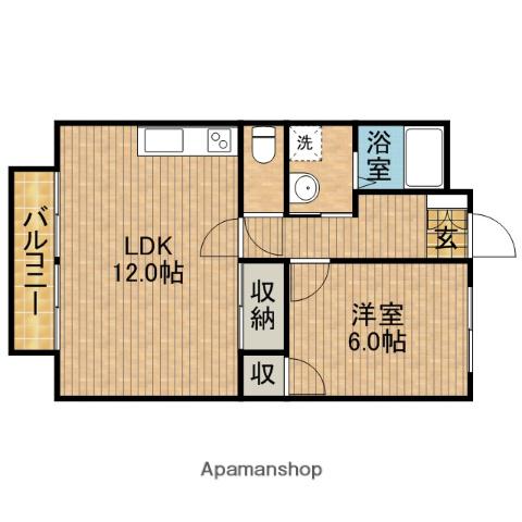 SURPLUS楓(1LDK/2階)の間取り写真