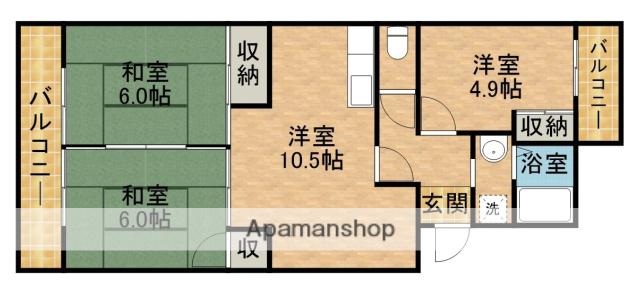 コーポナグラ(3LDK/2階)の間取り写真