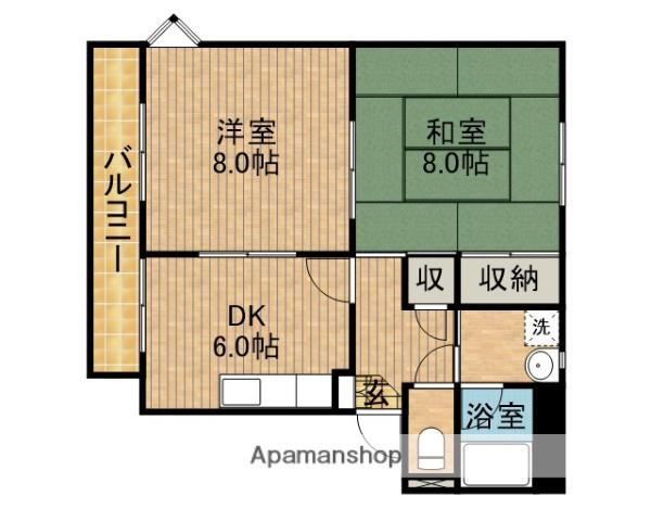 SURPLUSSUBARU(2DK/2階)の間取り写真