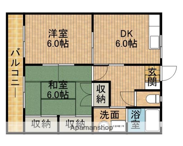 サンキエーム吉永(2DK/2階)の間取り写真