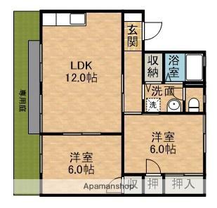 セジュールアイB(2LDK/1階)の間取り写真