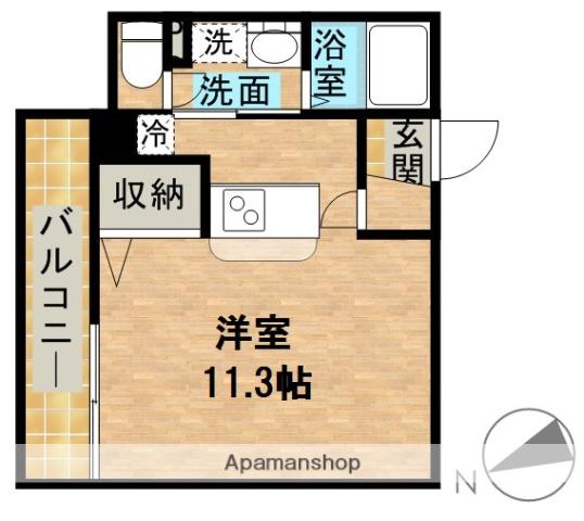 アップル第7 マンション(ワンルーム/5階)の間取り写真