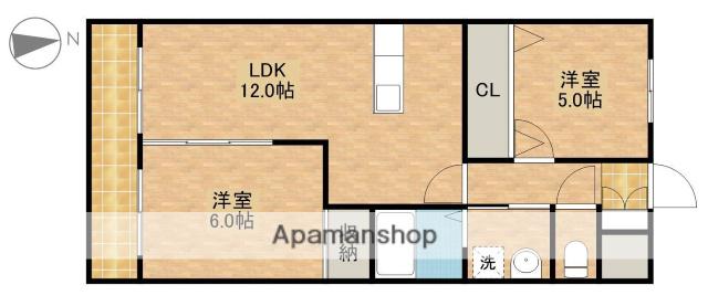ラ・フォーレ初生(2LDK/3階)の間取り写真