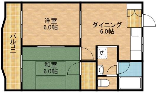 メゾンフジタ(2DK/3階)の間取り写真