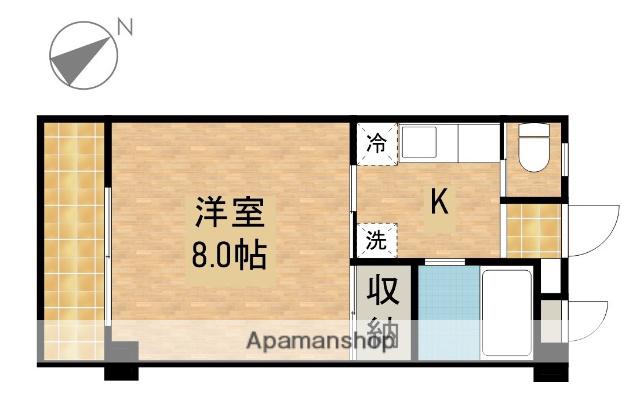 棒屋第2城北ハイツ(1K/2階)の間取り写真