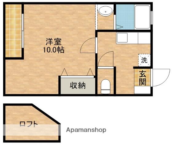 リバーサイドS(1K/2階)の間取り写真