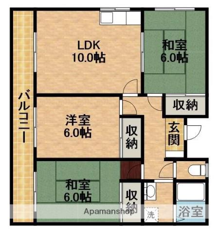 ライムリゾート八坂Ⅱ(3LDK/2階)の間取り写真