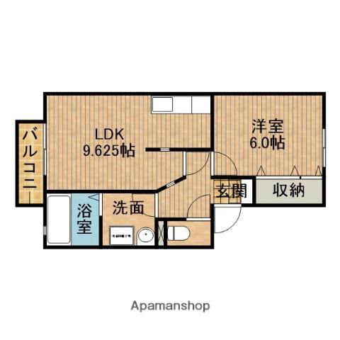 ヴィラサンマリン(1LDK/2階)の間取り写真