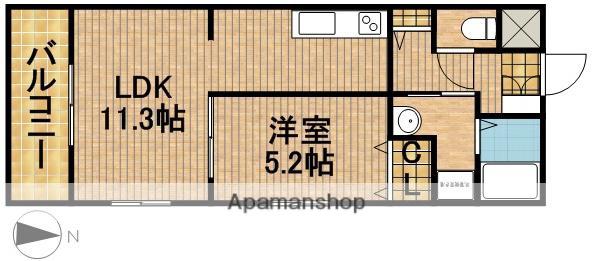 TCマンション(1LDK/2階)の間取り写真