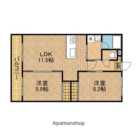 アイブロスビルⅣ(2LDK/2階)の間取り写真