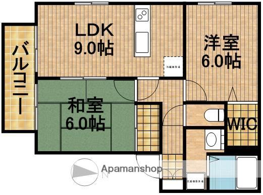 シャルムコートⅢ(2DK/1階)の間取り写真