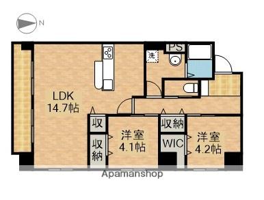カネキビル(2LDK/3階)の間取り写真