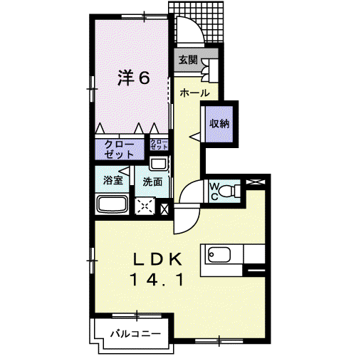 ケープ Ⅰ(1LDK/1階)の間取り写真