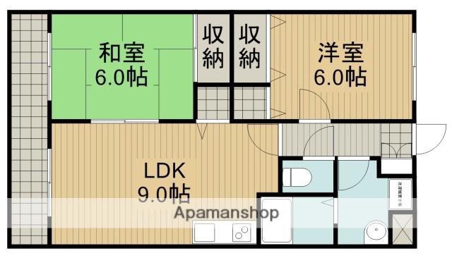 リベルテ曳馬(2LDK/2階)の間取り写真