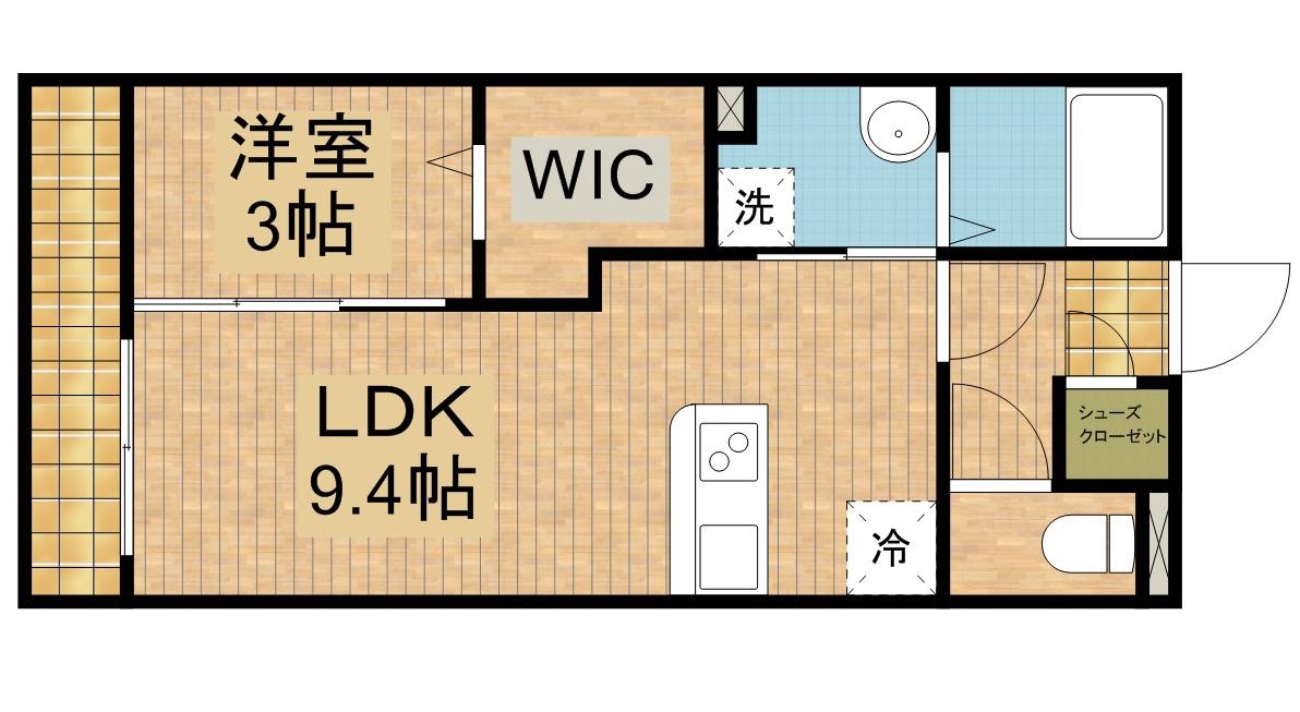 BLANC AILE(1LDK/3階)の間取り写真