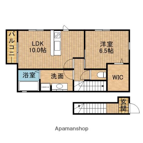 エスペランサⅡ(1LDK/2階)の間取り写真