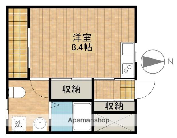 レイク東名Ⅴ(ワンルーム/1階)の間取り写真