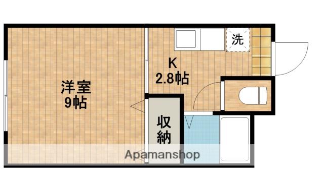 サニーヒルズ(1K/4階)の間取り写真