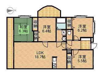 アーバンライフ楊子(4LDK/4階)の間取り写真